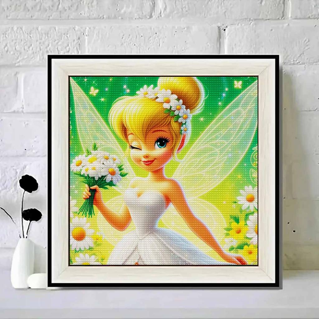 5D DIY Diamond Painting Decorative Fairies and Flowers Full Round Drill Scenery Diamond Embroidery Cross Stitch Kits Home Decor Gift