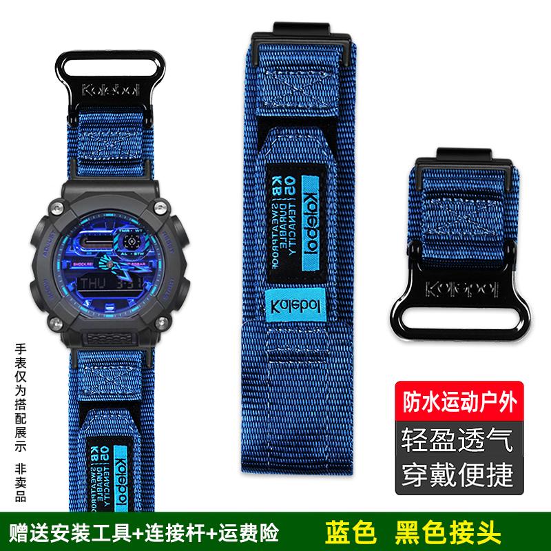 For Casio G-SHOCK Sport Watch GA-900 GA700/750 GA110GB/100/120 Black Gold Black Warrior Modified Nylon Canvas Strap Accessories