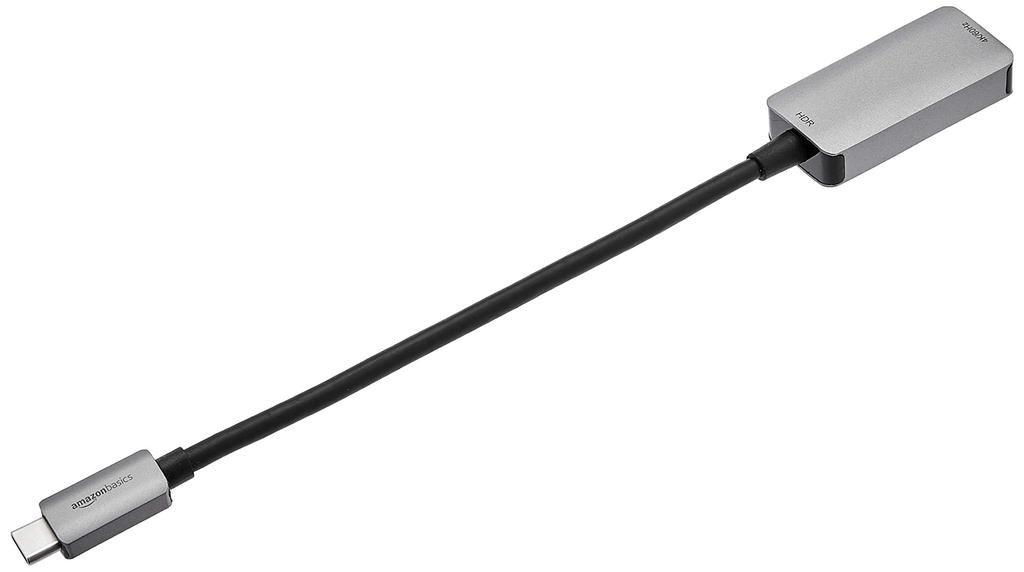 Amazon Basics USB-C 3.1 Male To HDMI Female Adapter, 4K@60Hz, 4.3 X 3.7 X 1.1cm, Gray