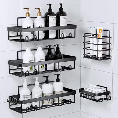 Hole-free Bathroom Storage Rack Wrought Iron Bathroom Toiletries Wall-mounted Storage Rack