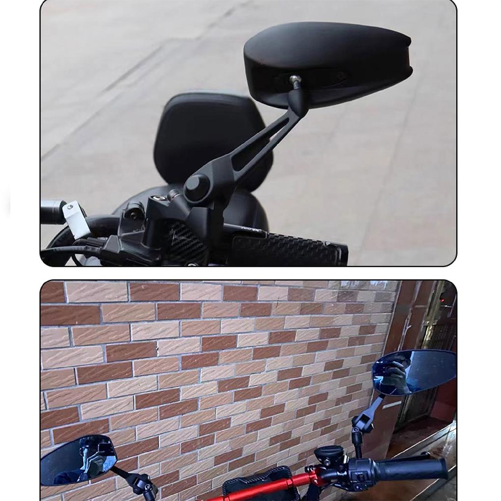 1Pair Universial Motorcycle Mirror Scooter E-Bike Rearview Mirrors Electromobile Back Side Mirror With Anti-glare Glass Lens