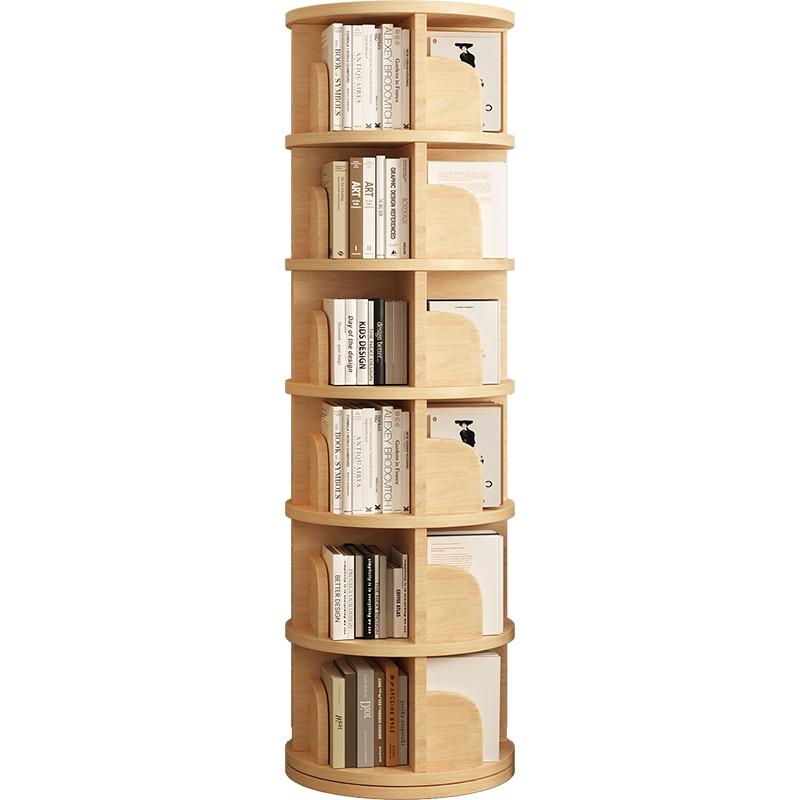 Drehbarer Bücherregalschrank aus Massivholz: Wandmontierbar, Einfache Aufbewahrung für Studenten und Kinder im Wohnzimmer