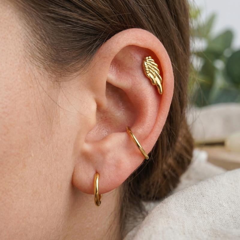 Titanium Wing Flat Back Earring Studs 16G Labret Lip Stud Ear Nose Cartilage Tragus Conch Helix Piercing Jewelry