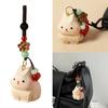 Hand Carved Wooden Rabbit Keychain Lightweight Portable Design Car Keyring Cartoon Animal Bag Hanging Accessory
