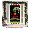 Grinched 90X200Cm Christmas Door Decoration Green Monster Merry Xmas Backdrop Christmas Door Cover New Year Party Supplies