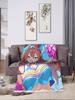 Uma Musume Mihono Bourbon Pretty Derby Anime Girl Cheerleader Flannel Throw Blanket for Kids and Picnics Soft Bedspread