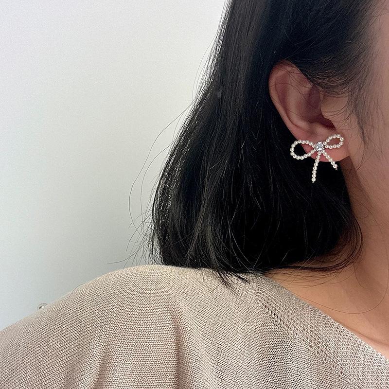 Pärlrosett Örhängen - Koreansk Stil, Retro, Mångsidiga, Eleganta Smycken för Kvinnor