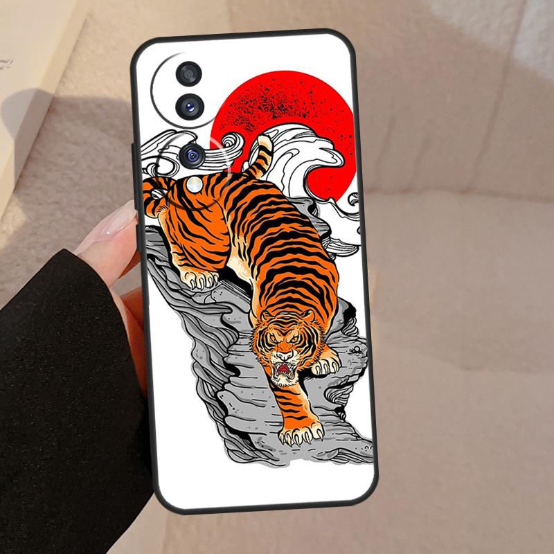 Tiger Red Sun Japan Art Case For Honor X9b X9a X8a X7a X6a X6 X7 X8 X9 8X 9X Honor Magic 5 Pro 50 70 90 Lite Cover