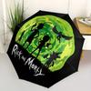 Rick, Morty Automatic Folding Umbrella with Sturdy Iron Frame, Portable Compact Travel Umbrella All-Season Use Parties 0807072