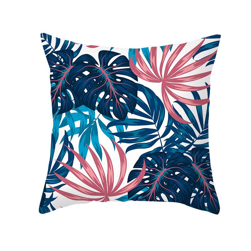 Peach Skin Printed Pillowcase Small Fresh Nordic Green Plant Sofa Cushion Cushion Cover Home Supplies