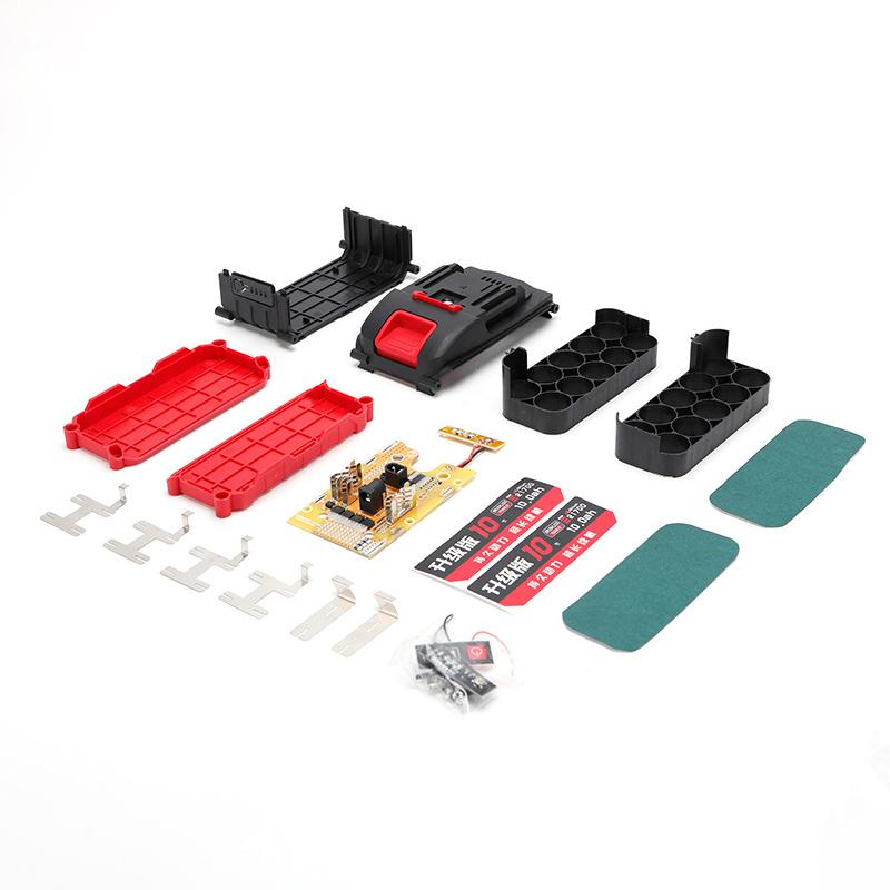 21700 Li-Akkufach mit Leiterplatte für DIY-Gehäusebox mit BMS-PCB-Platine Ladeschutz Kann 10/15 Akkus einbauen