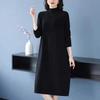 Herbst- und Winter Damenpulloverkleid Mittellang Locker Mittleren Alters Mutter Outfit Gestricktes Dickes Kleid