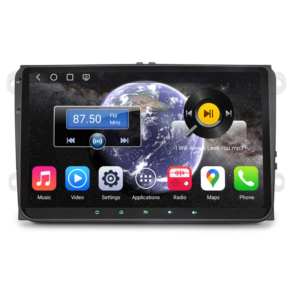 EU Erisin ES6691V Android 14 Car Stereo GPS Navi CarPlay DSP Auto Radio for VW Sharan Golf Seat Altea Skoda Fabia Dashboard