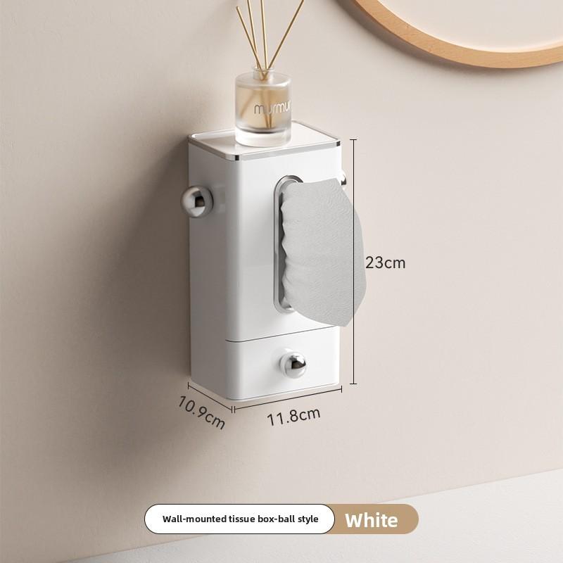 Wall Mounted Tissue Box With Waterproof Material For Bathroom And Kitchen Use