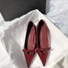 Pointed one-pedal temperament high heel solid color elegant dating commuting light mouth single shoes