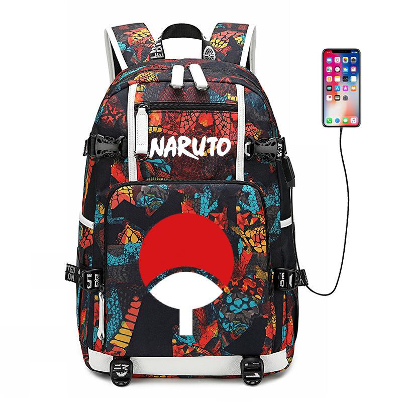 Schoolbag Male Whirlpool Naruto Akira Kaleidoscope Backpack Female High School Junior High School Student Luminous Backpack Big
