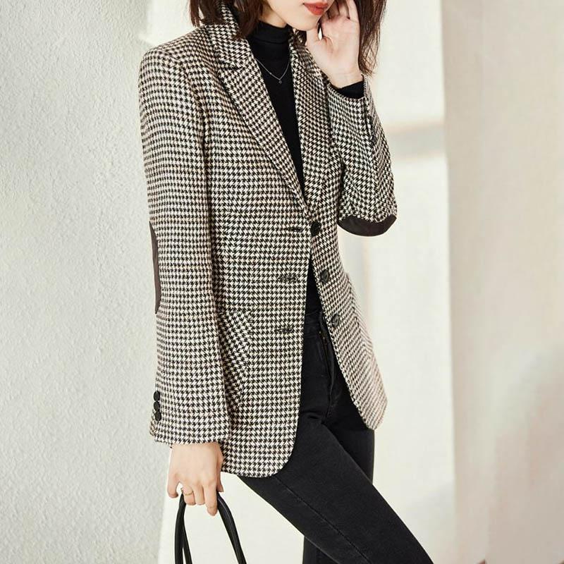Suit Jacket Women Autumn Winter Thickened Fleece Comfortable Slim Suit Warm Tops Casual Coat Jacket
