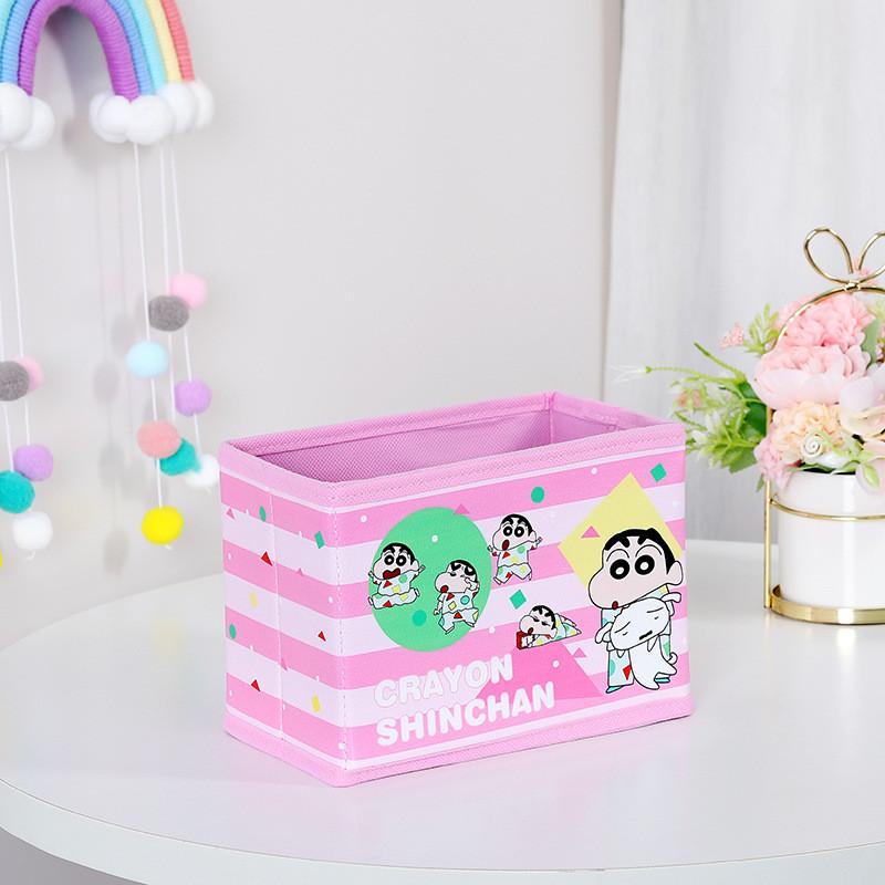 Cute Crayon Pajamas Shin Chan Shiro Striped Pattern Foldable Desktop Box Storage