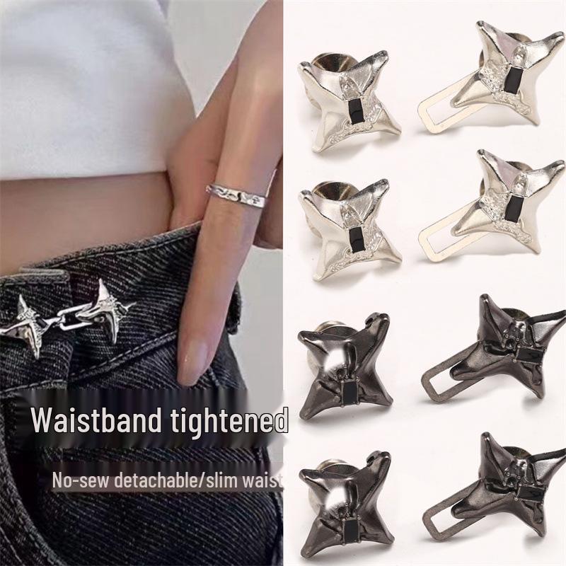 Modieuze Verstelbare Star Buckle Jeans voor Taille-Cinching (zonder ponsen)