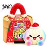 Stuffed Food Plushie Christmas Dumpling Toy with Steamer, Plush Steamed Bun Squeeze Toy, Stress Relief Giant Decoration for Home and Office