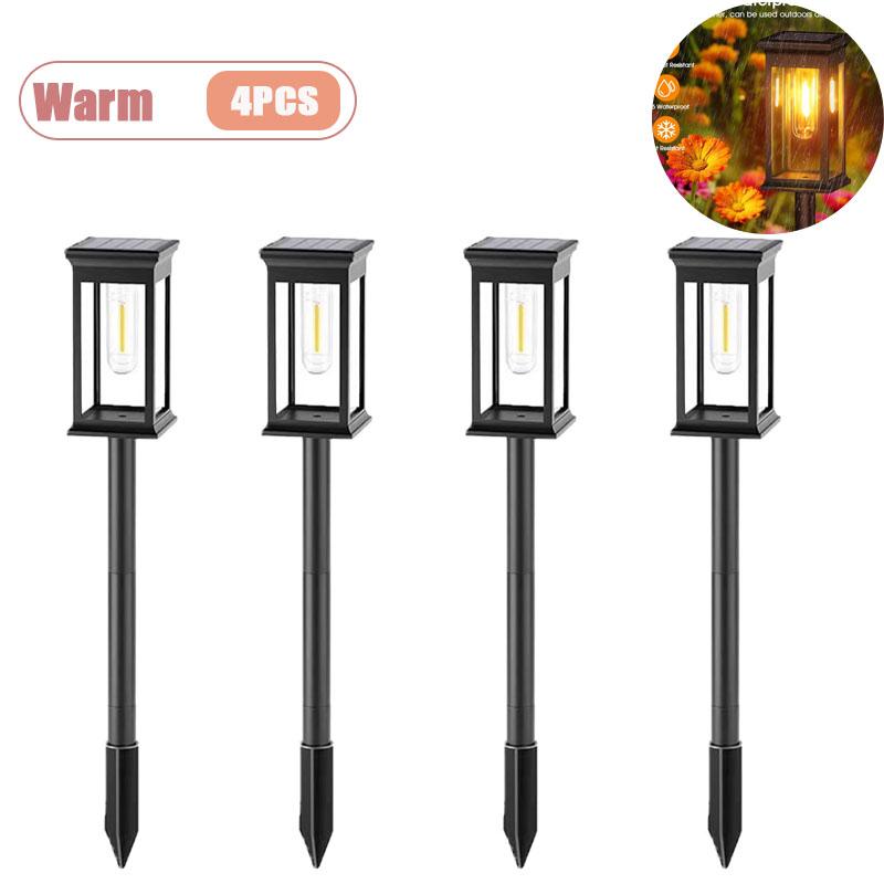Tungsten Filament Solar Lights Outdoor Waterproof Garden Stake Lights for Yard Patio Lawn Pathway Atmosphere Decoration