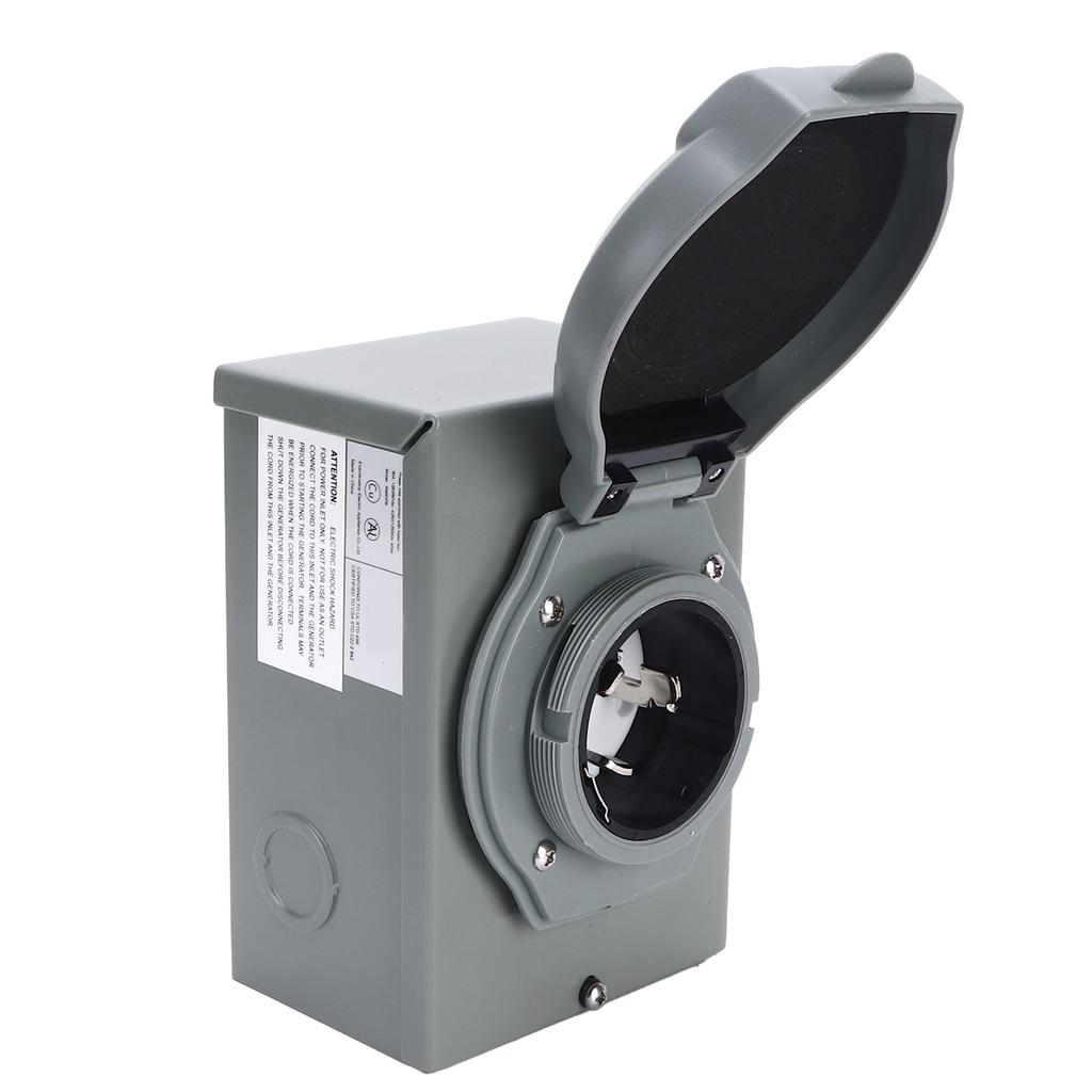 50A Generator Power Inlet Box 12500W 125/250V Weatherproof NEMA 3R Generators Plug for Outdoor Use