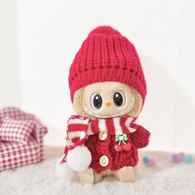 3 Piece Doll Sweater And Hat Scarf Outfits Costume Handmade Clothes for 15-17cm Dolls