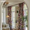1PC LOZUJOJU 70-80% Blackout Countryside Style Oil Colored Floral Print High-quality Blackout Curtains for Bedroom Living Room Window for Home Decor