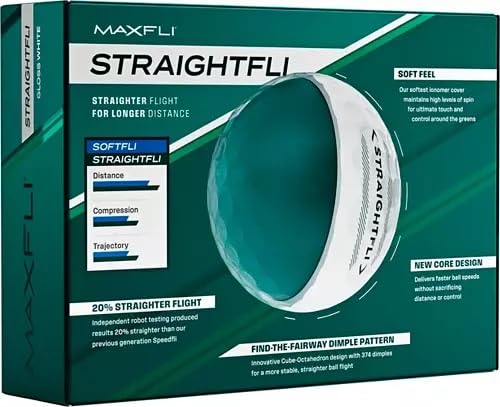 2025 Maxfli Straightfli Golf Balls - Straightfli, less prone to curving, rule-compliant [Parallel Import]