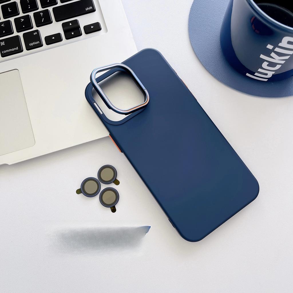 Applicable To IPhone15 Contact Lens Holder with Lens Film Apple 14pro Magnetic Matte CD Pattern Protection Case