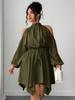 Long Sleeve Autumn Solid Color Dress