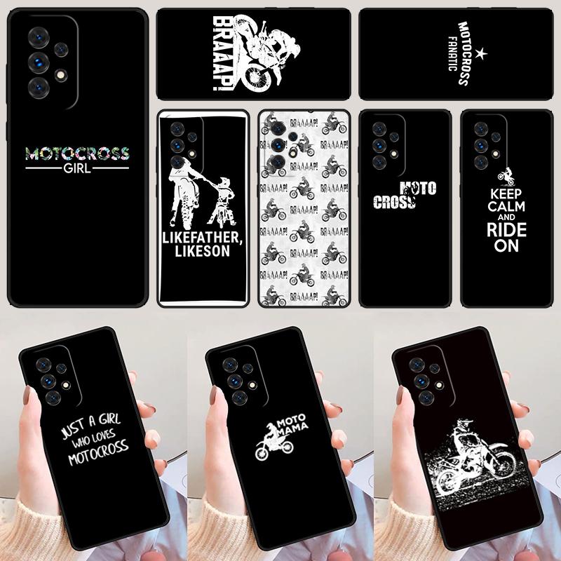 Capa de Celular Moto Bike Motocross Para Samsung Galaxy A42 A31 A40 A51 A71 A32 A80 A91 A52 A72 A73 A20e A21S A50 A70 A11 A12 Capa