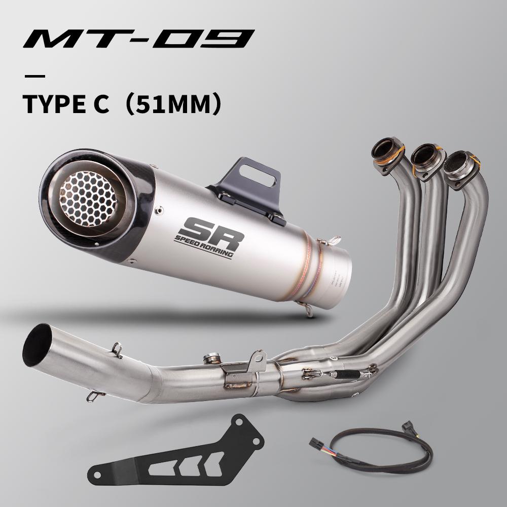 Motorcycle Exhaust Escape Slip On For MT09 MT-09 Tracer 9 900 GT XSR900 2020-2023 Front Link Pipe 51mm Muffler