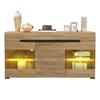 =306354355BAA LED Sideboard Cabinet Modern Living Room Furniture 3 Doors 3 Drawers Chest of Drawers with Lots of Storage Space for Your Living Area
