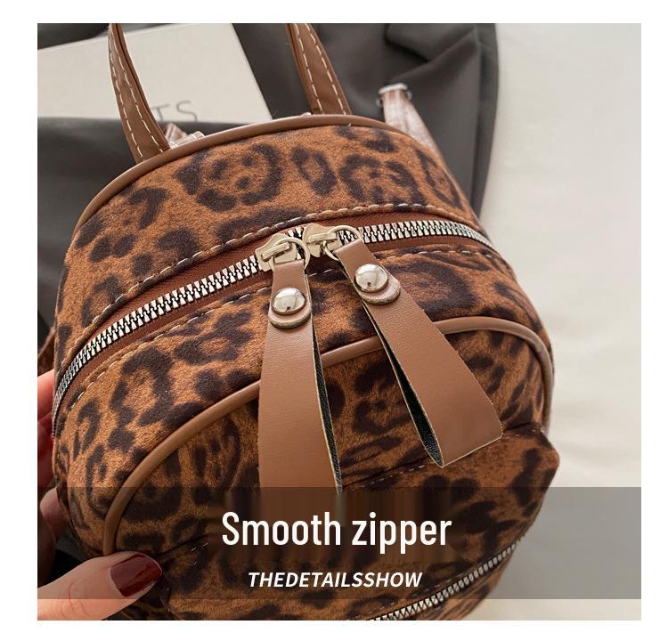 Women's 2024 Retro Leopard Print Backpack - Versatile High-End Autumn/Winter Fashion
