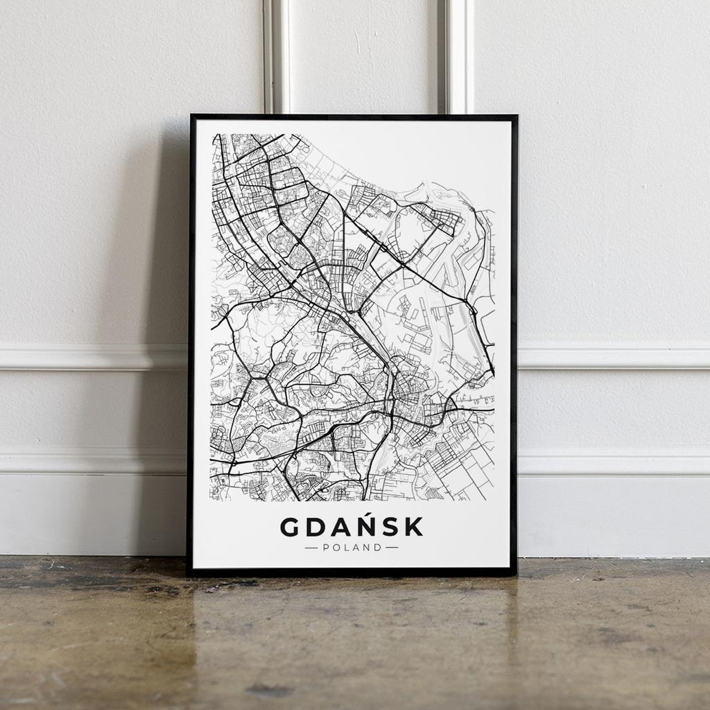 Poster City Map Gdańsk