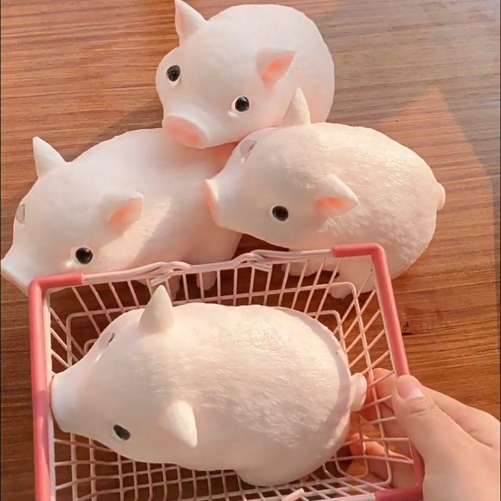 

Slow Rebound Simulation Piggy Squeeze Toys Cartoon Big Piggy Fidget Toy Office рожевий