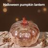 LED Glass Pumpkin Lantern with Smart Timer 10 Warm LEDs