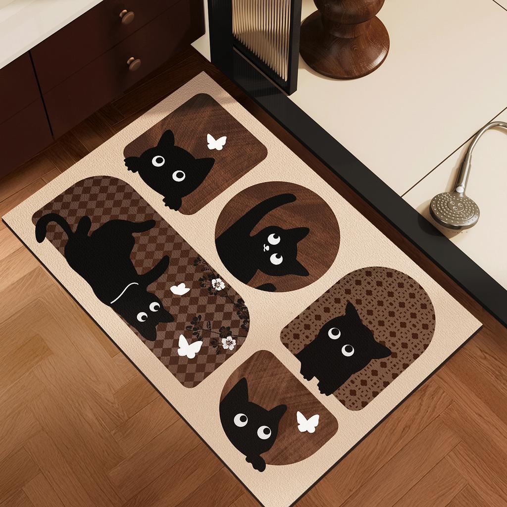 Medieval Style Soft Diatom Mud Floor Mat Bathroom Floor Mat Toilet Household Water-Absorbing Quick-Drying Dirt-Resistant Non-Slip Mat