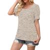 Women's Fashionable Casual Summer Retro Print Square Neck Button Short-sleeved Top