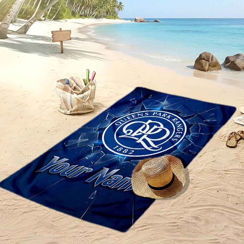 Queens Park Rangers FC Personalisiertes Bedrucktes Strandtuch Fußballlogo Unterstützung Benutzerdefinierter Name Text Saugfähiges Handtuch für Sport Reisen Besonderes Geschenk