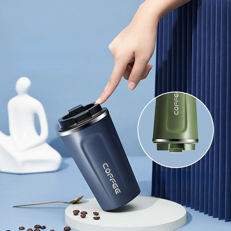 Portable Vehicular Water Cup Thermos Cup 510ml Vacuum Flasks Portable Stainless Steel Thermos Cup Water Bottle Travel Tea Mug Office Thermos Cup
