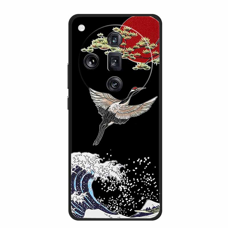 3D Emboss Case For OPPO Find X7 Ultra Phone Case Relief Black Silicone Soft Back Cover Coque For OPPO Find X7 Ultra Cases Fundas