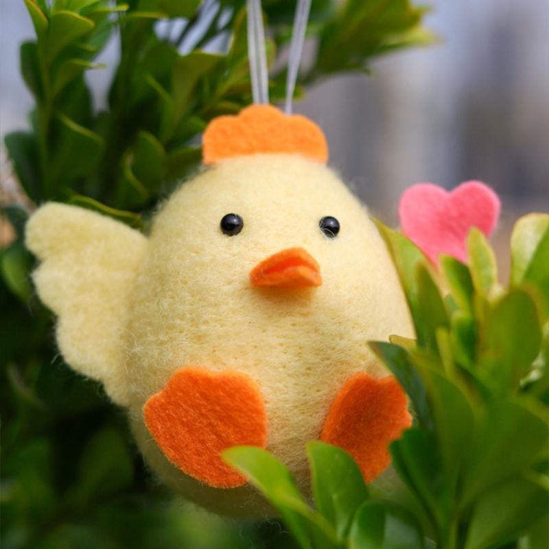 Easter Chick Rabbit Felts Colorful Handmade Doll for Spring Easter Party Decorations Mini Easter Ornaments for Tree