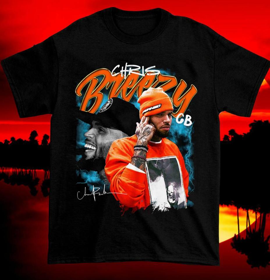 

Хлопковая футболка унисекс с коротким рукавом Chris Brown Signature Все размеры от S до 5XL Унисекс футболка XXXXL