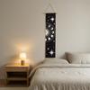 Fringed Tapestry, Soft Cotton with Sun Moon Star Prints Wall Hanging, Bohemian Style Doorway Curtain for Bedroom Living Room