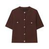 Summer New Product Women's Clothes Classic Style Round Neck Short Sleeve Minimalist Fashion All-Match Short Knitting Outwear 1822022