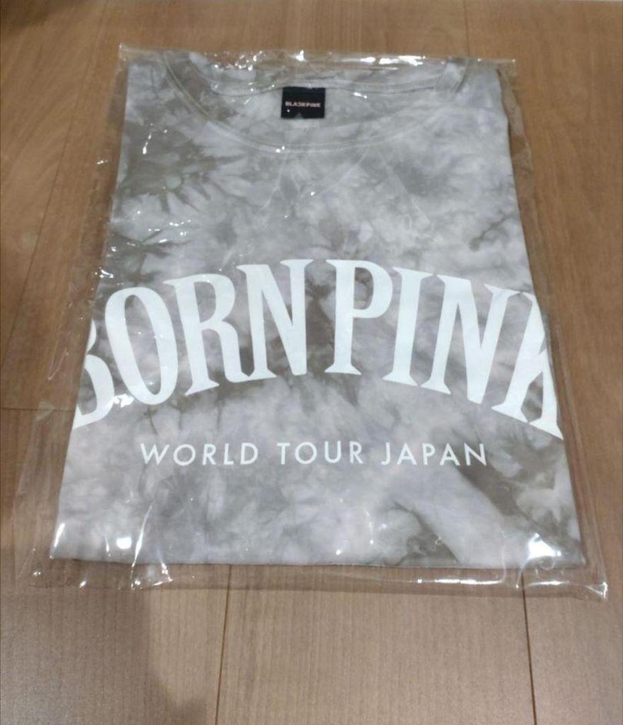 [USED] BLACKPINK Logo T-shirt (gray tie dye) Size L