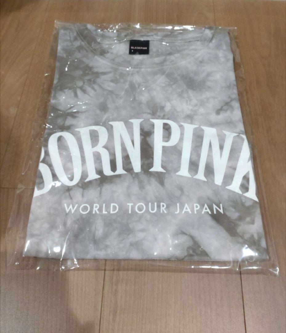 

[USED] BLACKPINK Logo T-shirt (gray tie dye) Size L