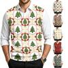 Herren-Strickweste mit V-Ausschnitt, lässig, mit Weihnachtsdruck, für festliche Anlässe